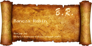 Bancza Robin névjegykártya